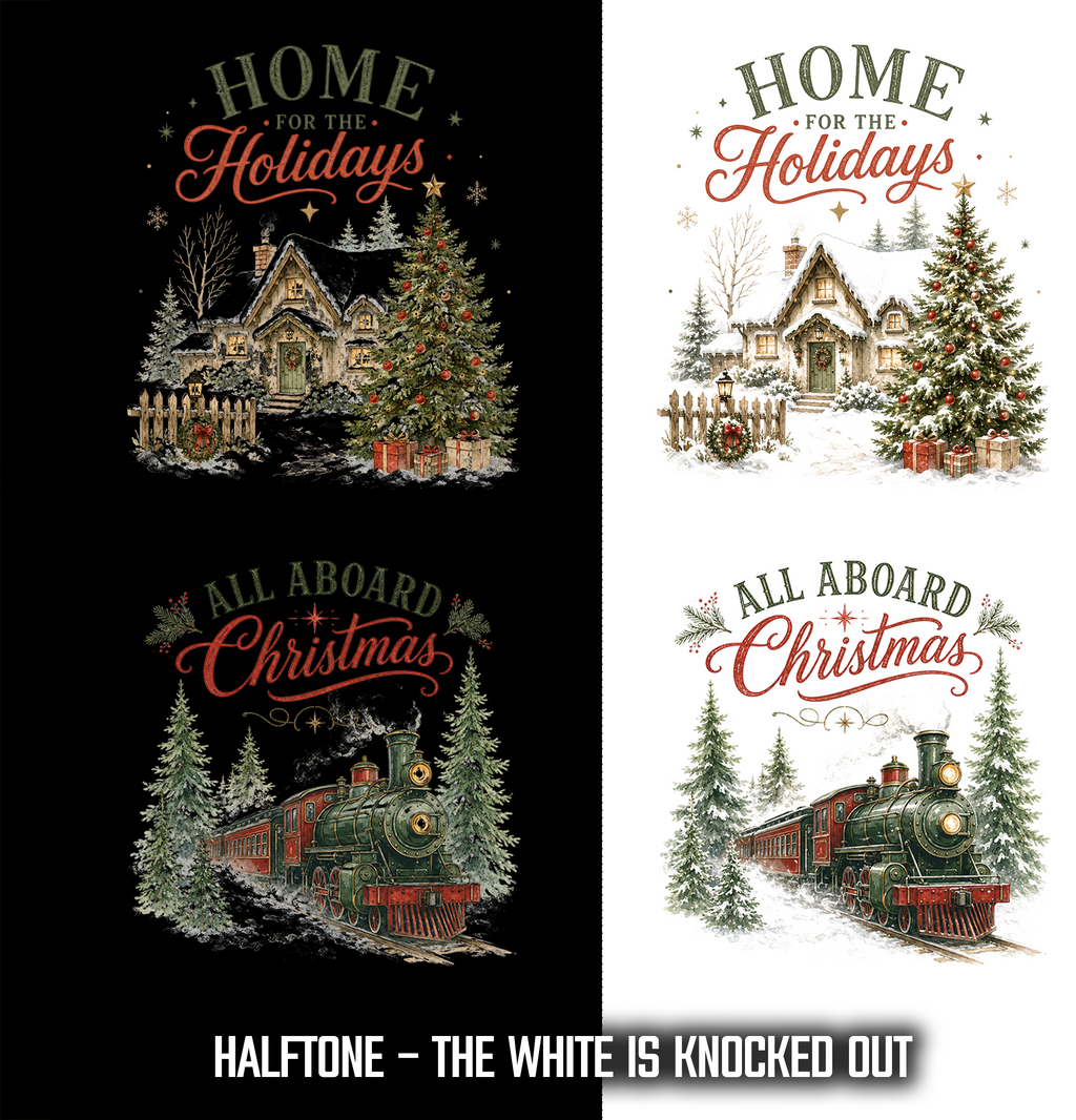 All Aboard DTF Gang Sheet 23x38 in. Christmas Ready-to-press Heat transfers