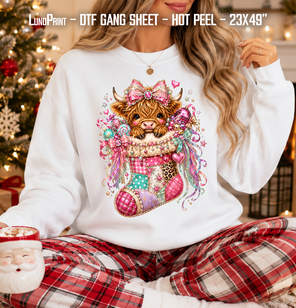 Christmas DTF Gang Sheet, 23x49 in. Ready-to-Press Heat transfers