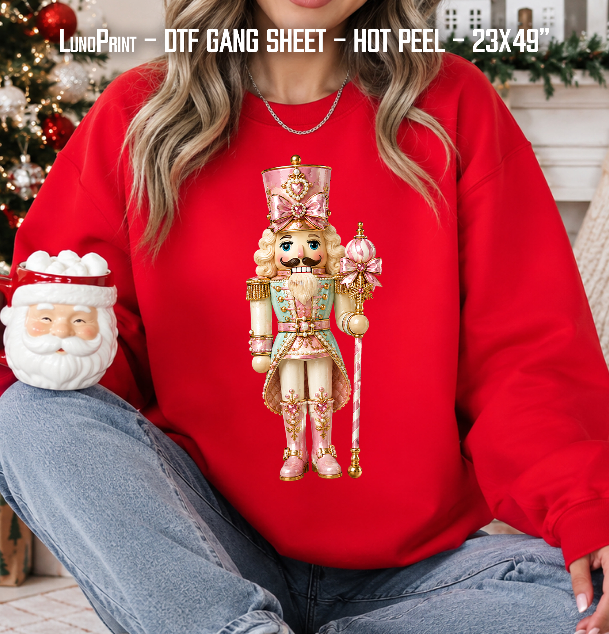 Christmas DTF Gang Sheet, 23x49 in. Ready-to-Press Heat transfers
