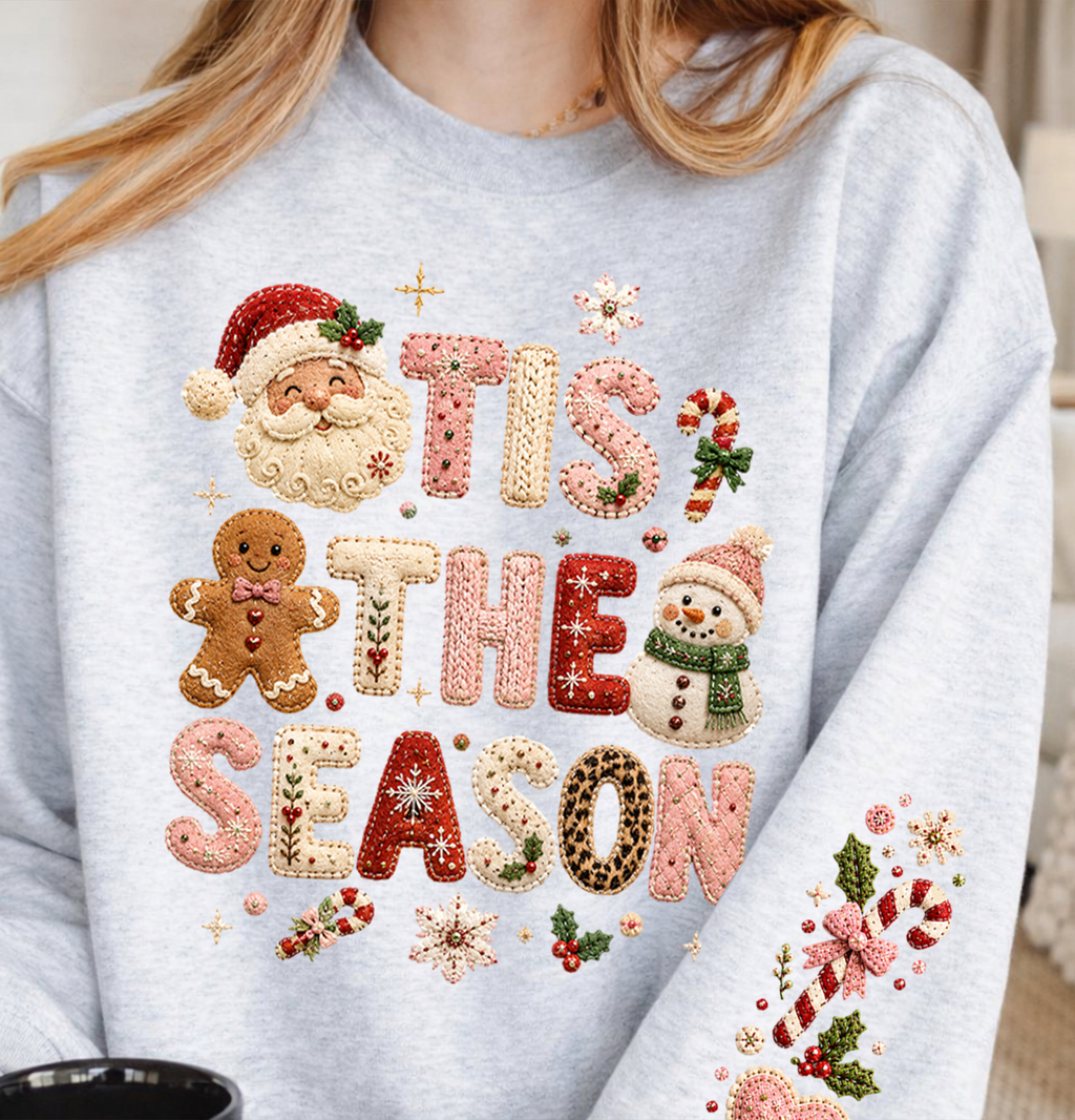 Yarn & Patchwork Christmas (+sleeve prints) DTF Gang Sheet 23x37 in. Ready-to-press Heat transfers (Copy)