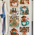 Howdy Christmas DTF Gang Sheet, 23x46 in. Western Ready to Press Heat transfers