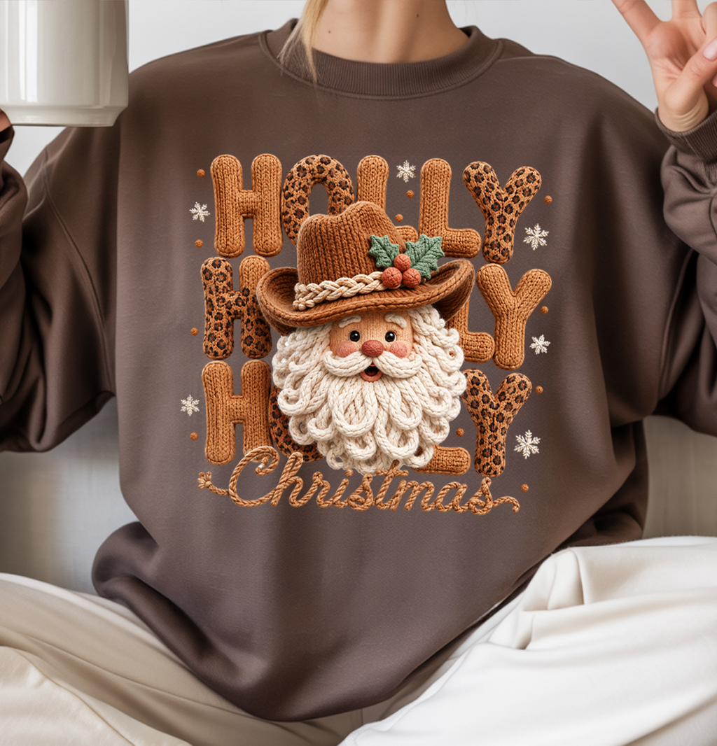 Howdy Christmas DTF Gang Sheet, 23x46 in. Western Ready to Press Heat transfers