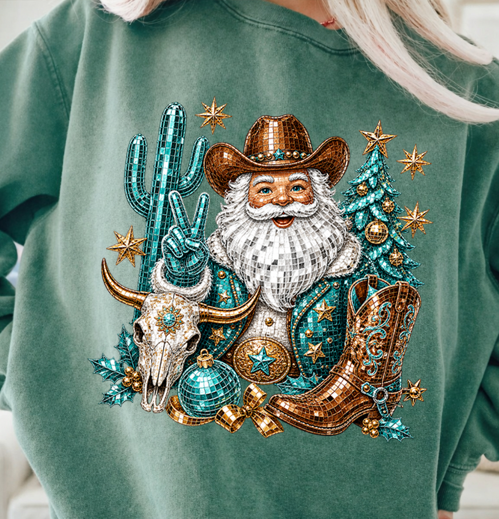 Howdy Christmas DTF Gang Sheet, 23x46 in. Western Ready to Press Heat transfers