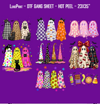 Halloween Ghosts DTF Gang Sheet 23x35 in. Cute & Spooky Ready-to-press Heat transfers