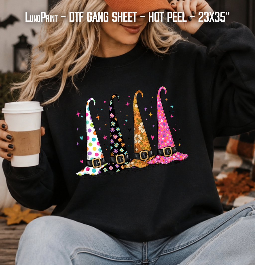 Halloween Ghosts DTF Gang Sheet 23x35 in. Cute & Spooky Ready-to-press Heat transfers