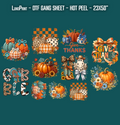 Give Thanks DTF Gang Sheet, 23x50 in. Pumpkins Ready-to-Press Heat transfers