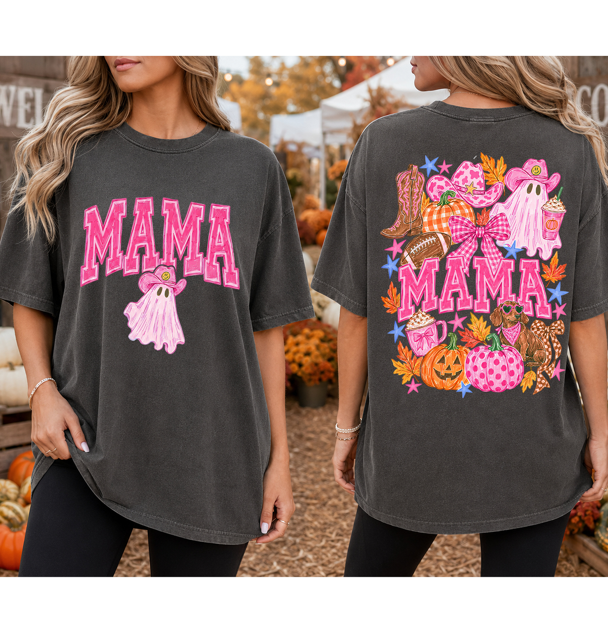 Howdy Halloween - Back & Front designs DTF Gang Sheet 23x40 in. Western Fall Ready-to-press Heat transfers