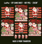 Christmas Magic - Back & Front designs DTF Gang Sheet 23x39 in. Santa Ready-to-press Heat transfers