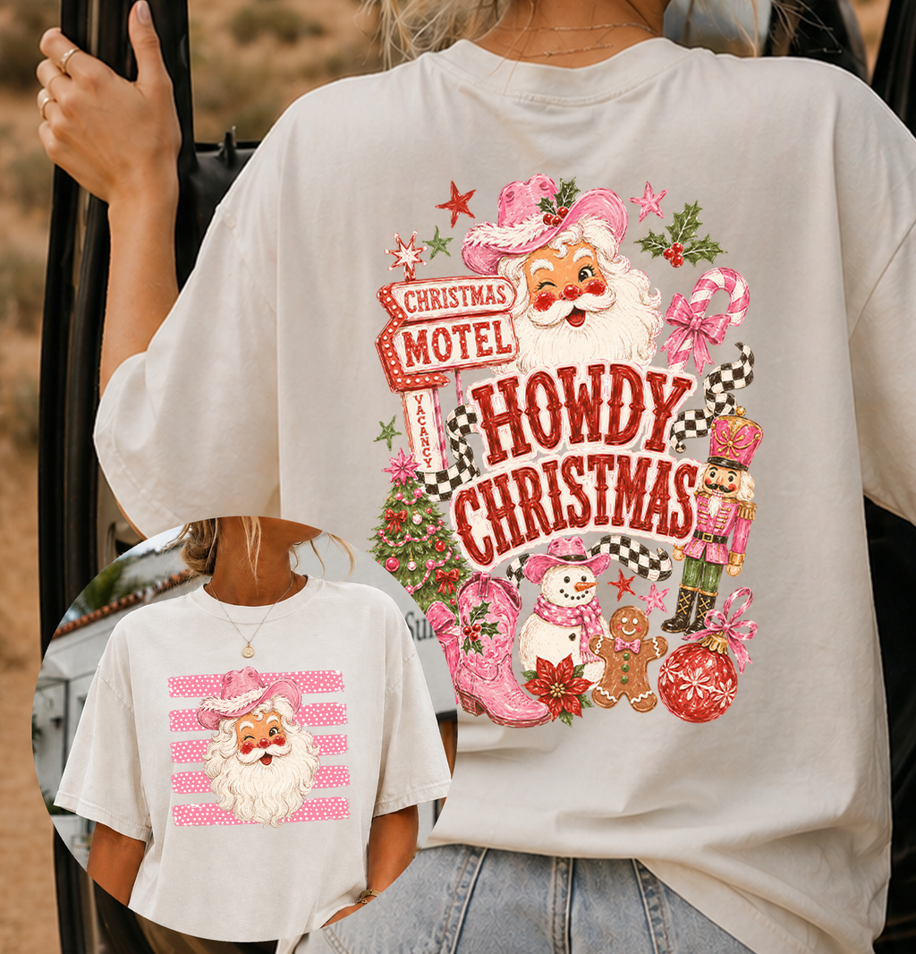Howdy Christmas - Back & Front designs DTF Gang Sheet 23x41 in. Western Ready-to-press Heat transfers