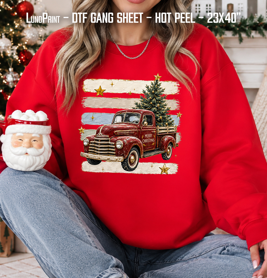 Christmas DTF Gang Sheet 23x40 in. Winter Ready-to-press Hot Peel Heat transfers 9255