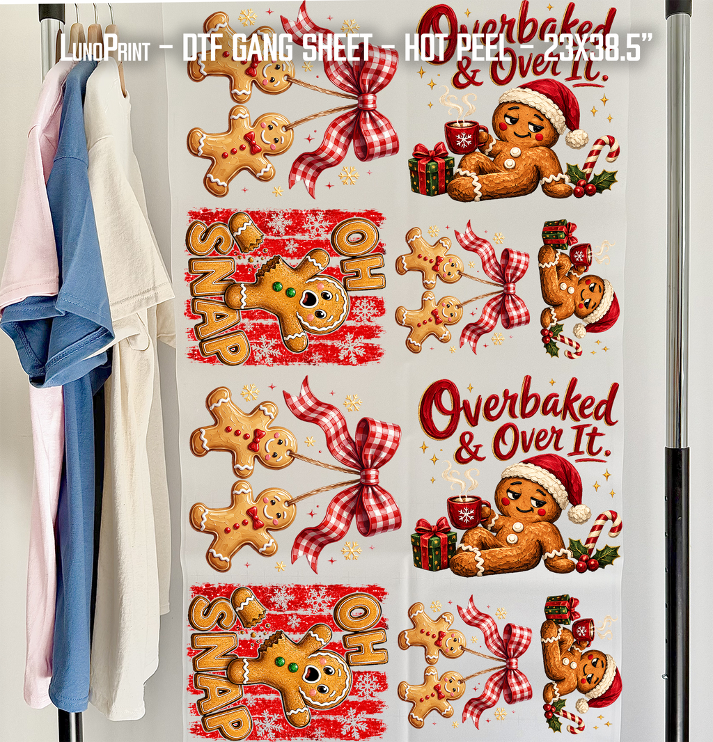 Christmas DTF Gang Sheet 23x38.5 in. Winter Ready-to-press Hot Peel Heat transfers 9256