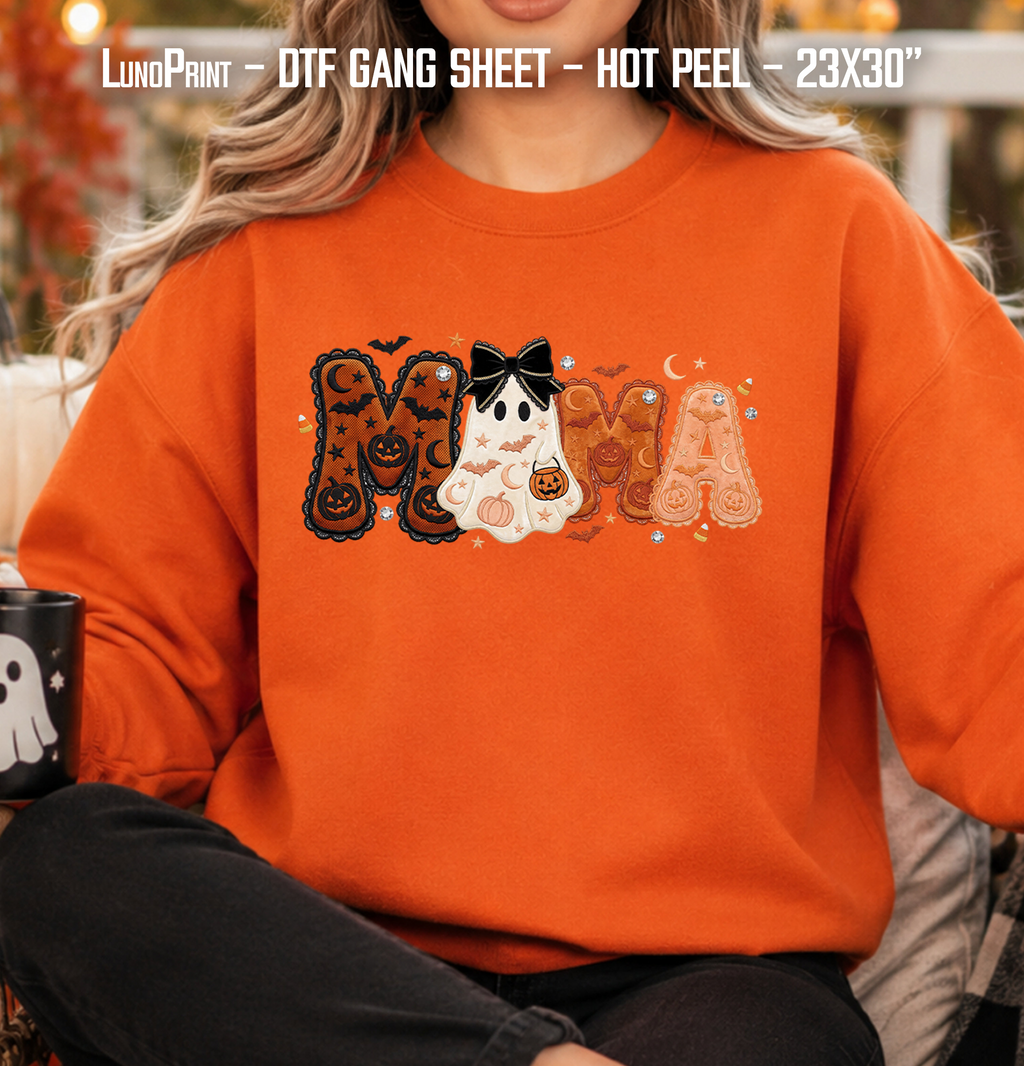 Halloween Mama-Gigi-Mimi-Nana DTF Gang Sheet 23x30 in. Ready-to-press Hot Peel Heat transfers 9258