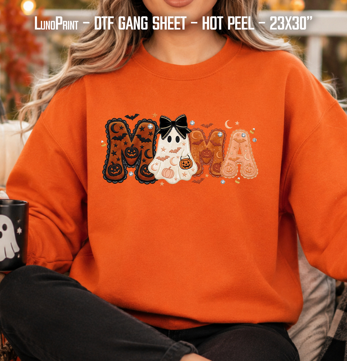 Halloween Mama-Gigi-Mimi-Nana DTF Gang Sheet 23x30 in. Ready-to-press Hot Peel Heat transfers 9258