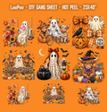 Halloween Ghost Highland Cow DTF Gang Sheet 23x40 in. Spooky Fall Ready-to-press Heat transfers