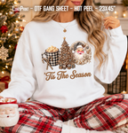 Leopard Christmas DTF Gang Sheet, 23x45 in. Winter Ready to Press Heat transfers