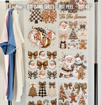 Leopard Christmas DTF Gang Sheet, 23x45 in. Winter Ready to Press Heat transfers