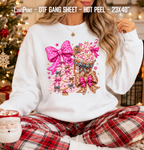 Pink Coffee Christmas DTF Gang Sheet 23x40 in. Winter Ready-to-press Heat transfers
