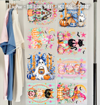 Coquette Floral Ghost Halloween DTF Gang Sheet 23x40 in. Spooky Ready-to-press Hot Peel Heat transfers 9266