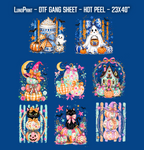 Coquette Floral Ghost Halloween DTF Gang Sheet 23x40 in. Spooky Ready-to-press Hot Peel Heat transfers 9266