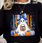 Coquette Floral Ghost Halloween DTF Gang Sheet 23x40 in. Spooky Ready-to-press Hot Peel Heat transfers 9266