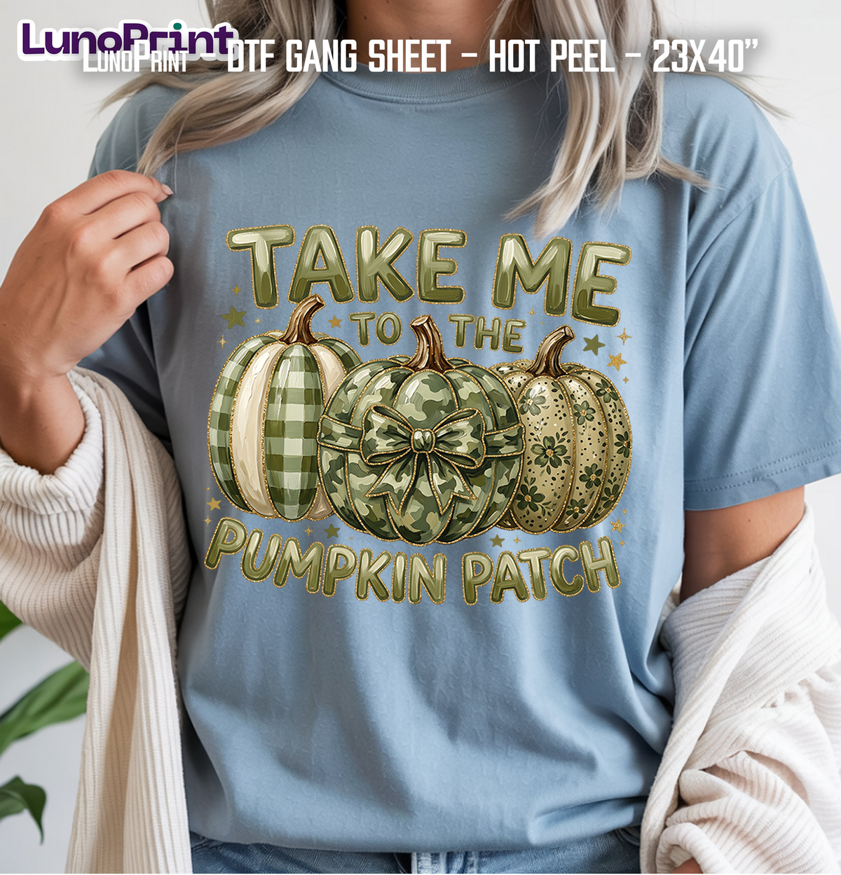 Camo Pumpkin Fall, Halloween Camo Ghost DTF Gang Sheet 23x40 in. Spooky Ready-to-press Hot Peel Heat transfers 9269
