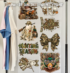 Hunting Season. Camo Halloween Ghost Duck DTF Gang Sheet 23x40 in. Spooky Ready-to-press Hot Peel Heat transfers 9270