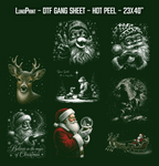 HALFTONE Christmas DTF Gang Sheet 23x40 in. Ready-to-press Hot Peel Heat transfers 9272