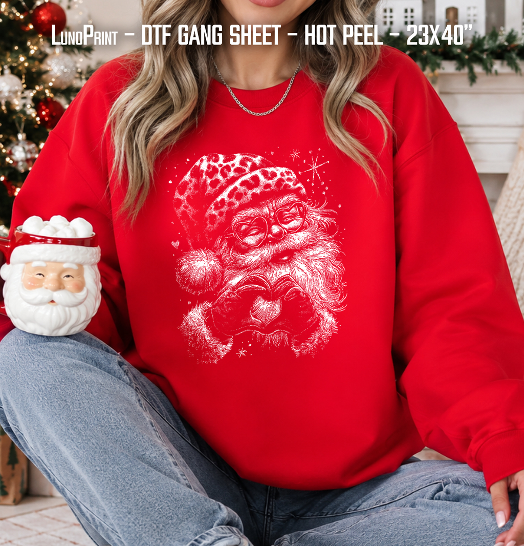 HALFTONE Christmas DTF Gang Sheet 23x40 in. Ready-to-press Hot Peel Heat transfers 9272
