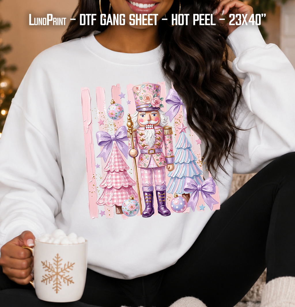 Purple Christmas DTF Gang Sheet 23x40 in. Ready-to-press Hot Peel Heat transfers 9273