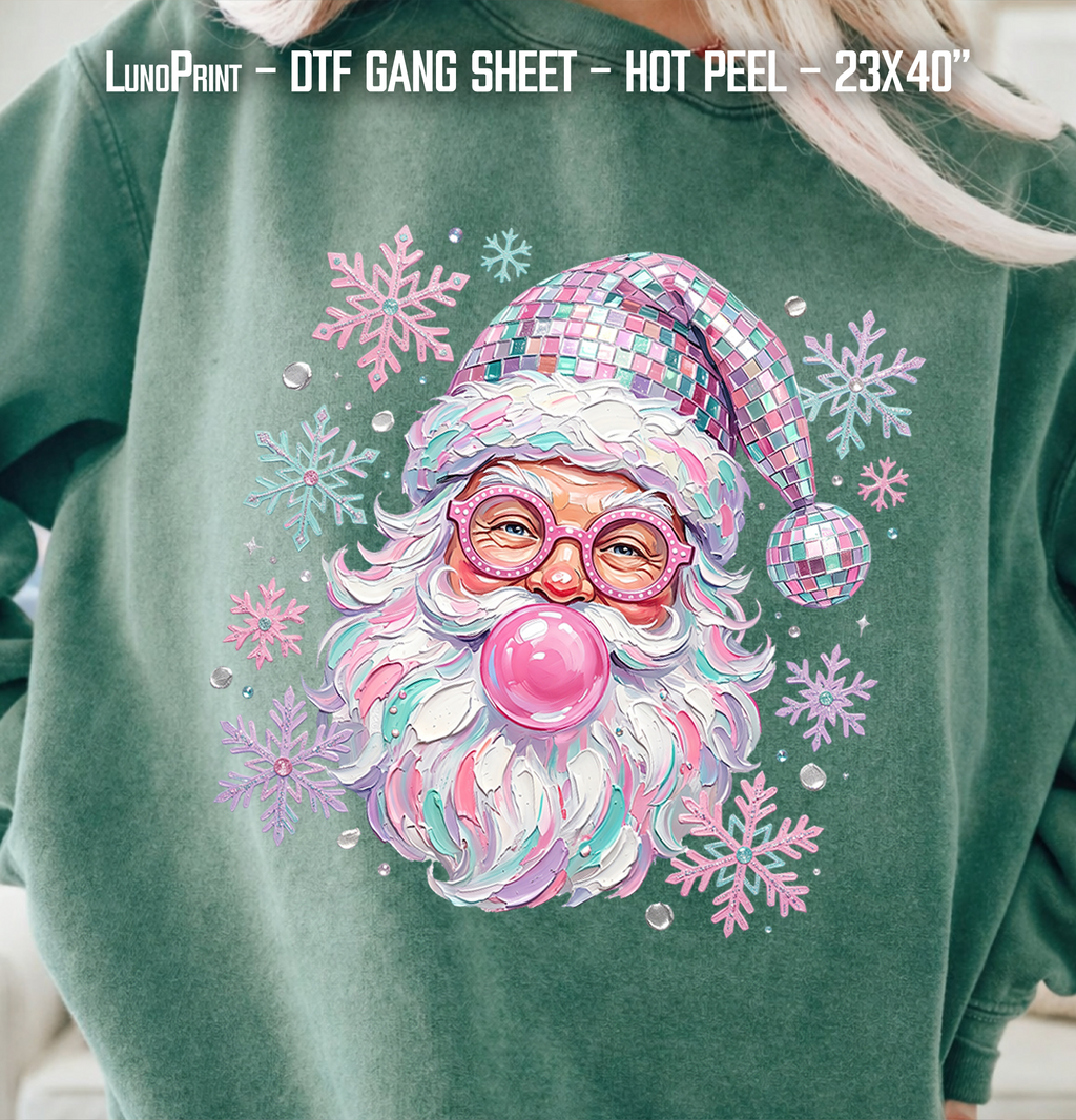 Purple Christmas DTF Gang Sheet 23x40 in. Ready-to-press Hot Peel Heat transfers 9273
