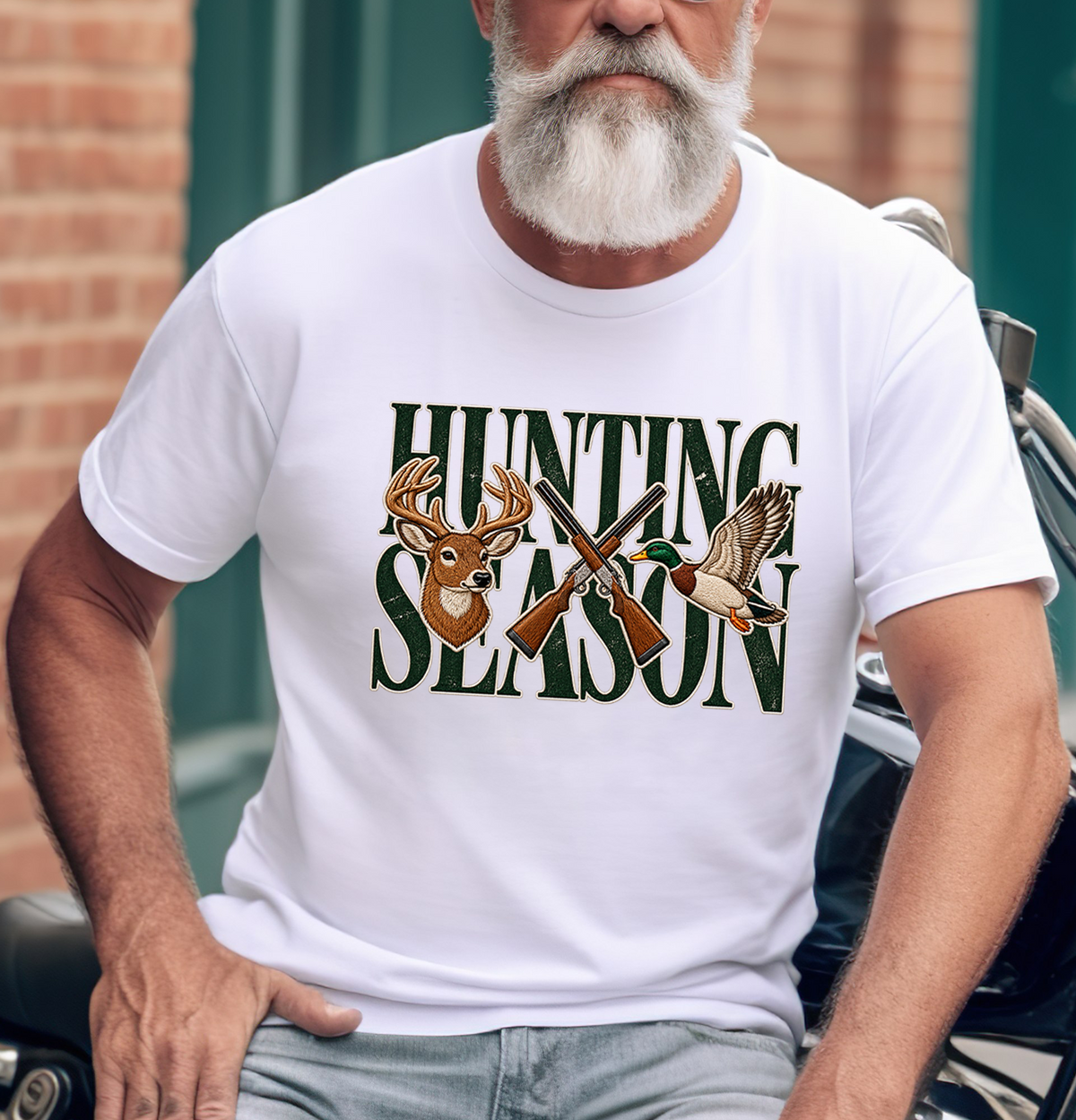 He is hunting. Deer season DTF Gang Sheet 23x40 in. Ready-to-press Hot Peel Heat transfers 9278