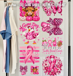 Breast Cancer. Go Pink DTF Gang Sheet 23x40 in. Ready-to-press Hot Peel Heat transfers 9279