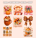 Cozy Season. Cute Fall DTF Gang Sheet 23x50 in. Ready-to-press Hot Peel Heat transfers 9281
