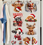 Mooey Christmas  DTF Gang Sheet 23x40 in. Ready-to-press Hot Peel Heat transfers 9282