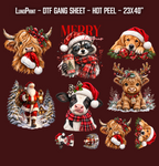 Mooey Christmas  DTF Gang Sheet 23x40 in. Ready-to-press Hot Peel Heat transfers 9282