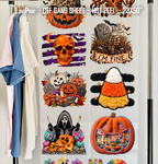Spooky Scary Halloween DTF Gang Sheet 23x50 in. Ready-to-press Hot Peel Heat transfers 9284