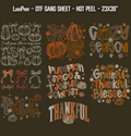 Thanksgiving & Cozy Fall DTF Gang Sheet 23x39 in. Fall Ready-to-press Heat transfers 9286