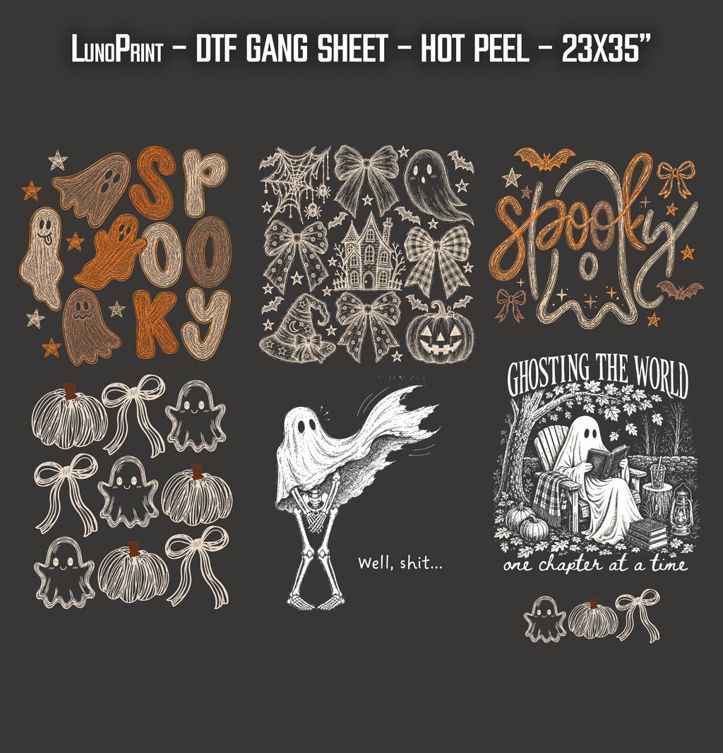 Well... Halloween DTF Gang Sheet 23x35 in. Fall Ready-to-press Heat transfers 9287
