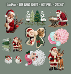 Yarn Santa. Christmas DTF Gang Sheet 23x40 in. Fall Ready-to-press Heat transfers 9289