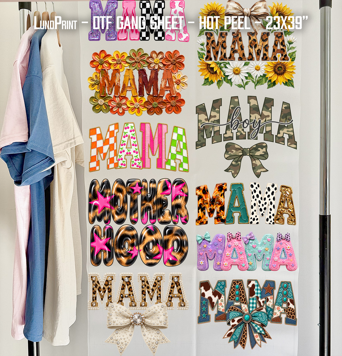 Mama DTF Gang Sheet 23x39 in. Fall Ready-to-press Heat transfers 9291
