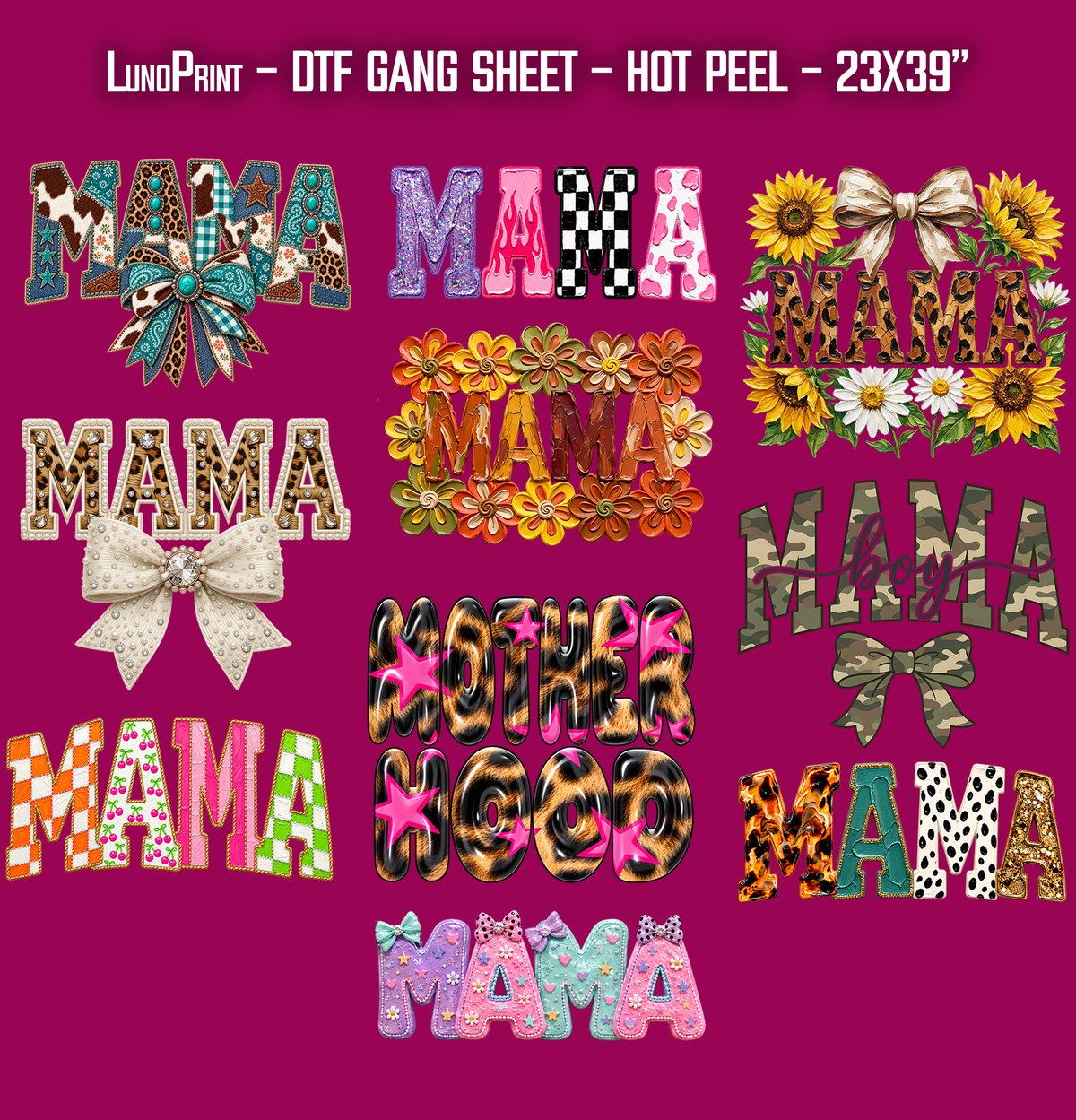 Mama DTF Gang Sheet 23x39 in. Fall Ready-to-press Heat transfers 9291