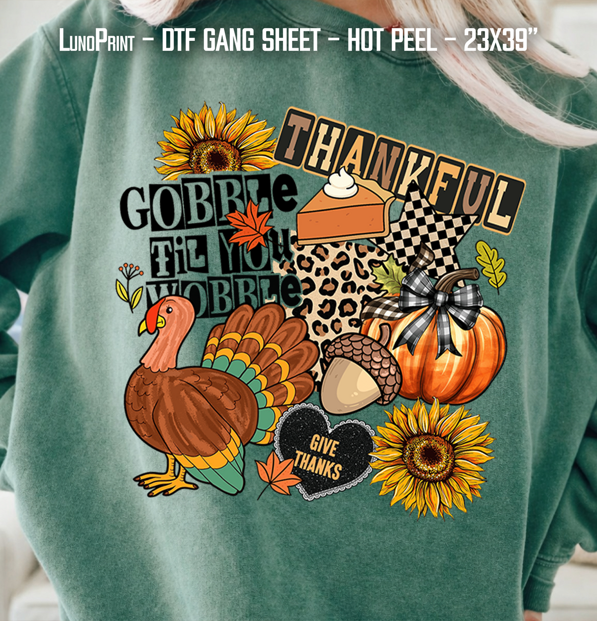 Thanksgiving & Cozy Fall DTF Gang Sheet 23x39 in. Fall Ready-to-press Heat transfers 9292
