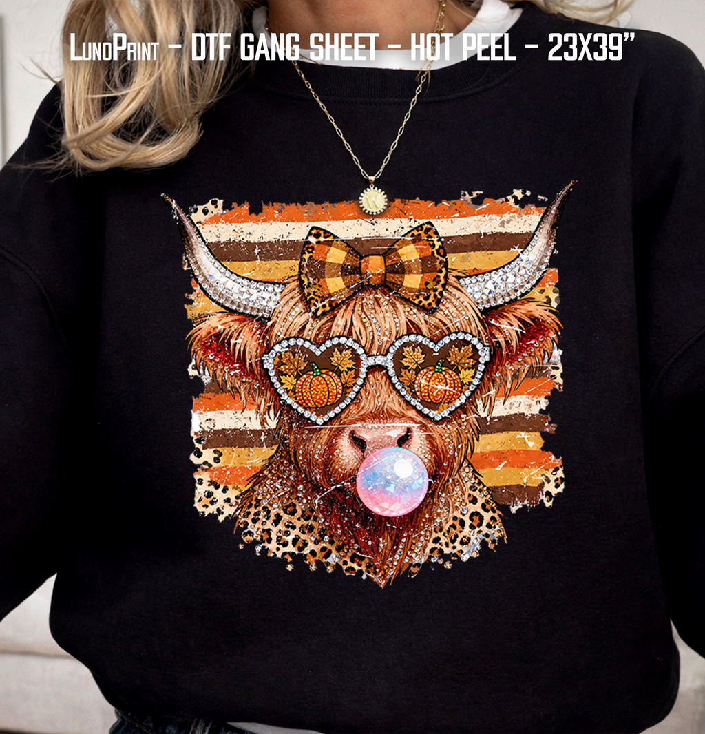 Rhinestone Halloween & Fall DTF Gang Sheet 23x39 in. Fall Ready-to-press Heat transfers 9293