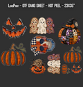 Patchwork Halloween & Fall DTF Gang Sheet 23x35 in. Fall Ready-to-press Heat transfers 9294