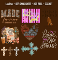 Strong in Faith DTF Gang Sheet 23x40 in. Ready-to-press Heat transfers 9297