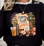 Strong in Faith DTF Gang Sheet 23x40 in. Ready-to-press Heat transfers 9297