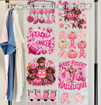 Pink Out. Breast Cancer DTF Gang Sheet 23x40 in. Ready-to-press Heat transfers 9300