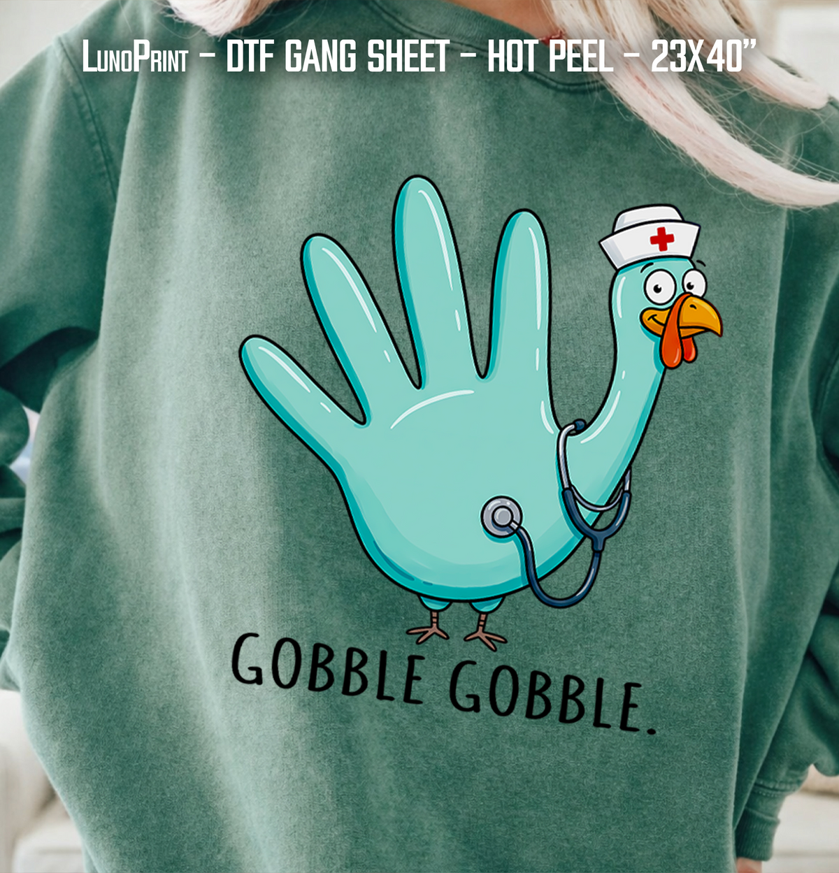 Nurse. Christmas-Halloween DTF Gang Sheet 23x40 in. Ready-to-press Heat transfers 9304