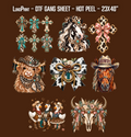 Western Turquoise DTF Gang Sheet 23x40 in. Ready-to-press Heat transfers 9305