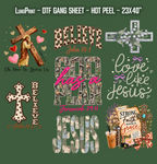 Love Like Jesus DTF Gang Sheet 23x40 in. Ready-to-press Heat transfers 9306